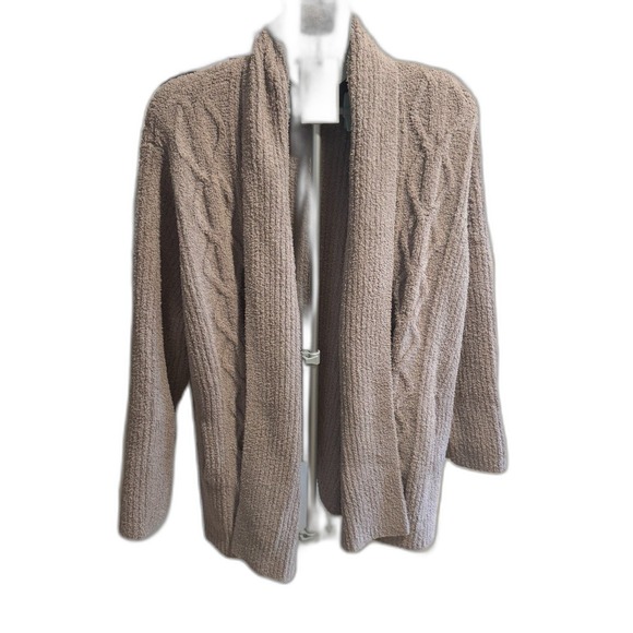 Barefoot Dreams CozyChic Cardigan Women's 3X Taupe Open Front NWT Cozy Warm - Picture 2 of 6